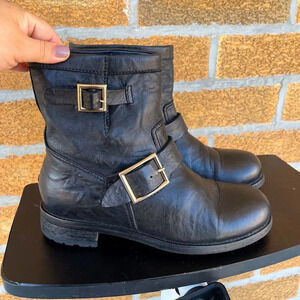 Jimmy Choo Black Short Biker Boots 38
